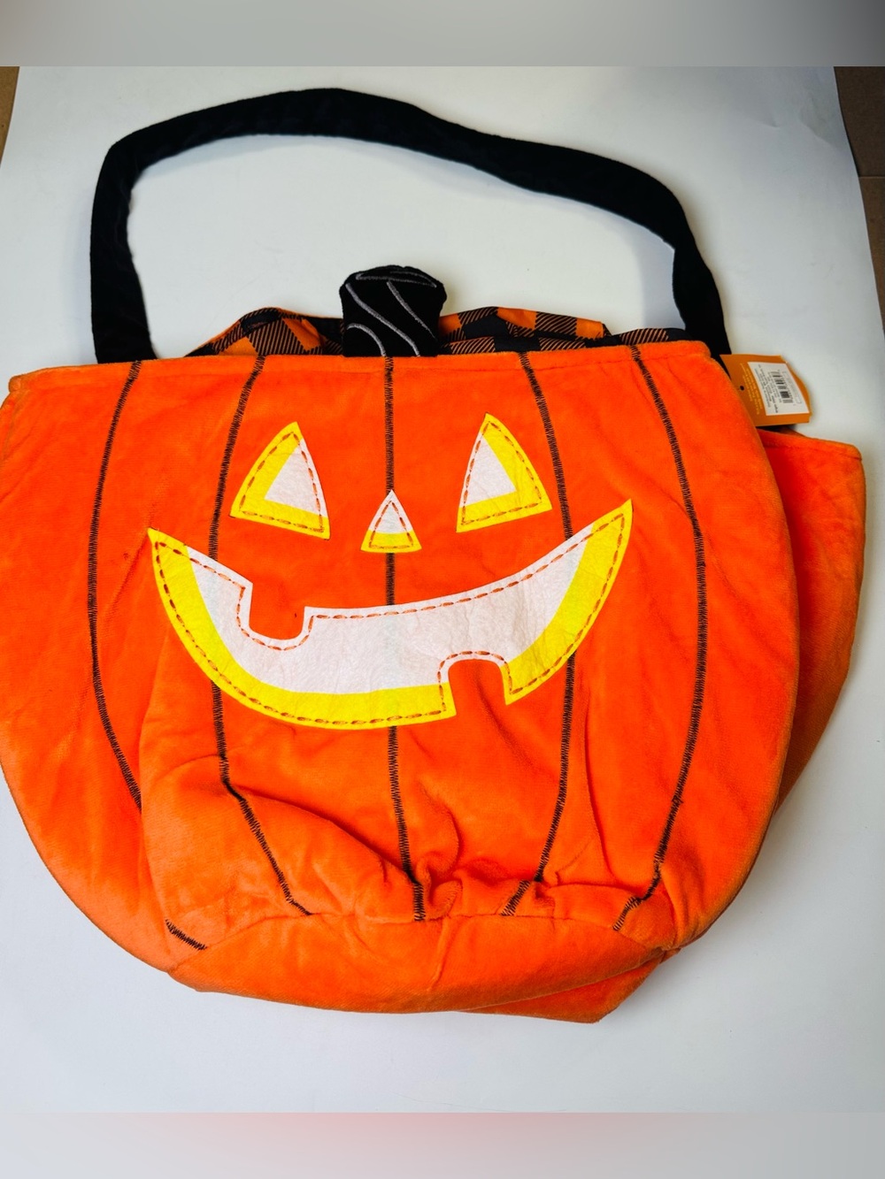 Hyde & EEK! Boutique Jumbo Pumpkin Fabric Candy Basket 17” Halloween Trick or Tr